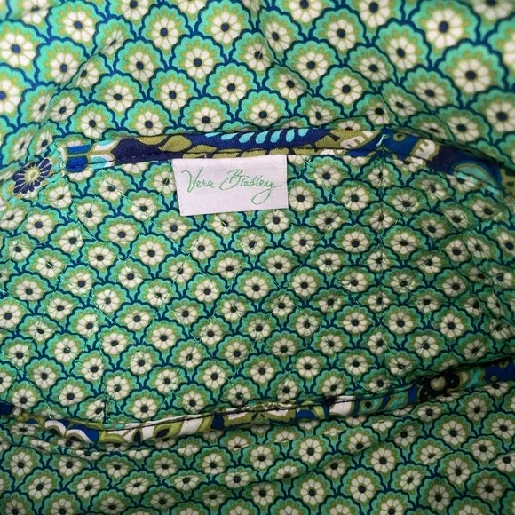 Vera Bradley Small Blue Green Quilted Tote - Picture 7 of 7